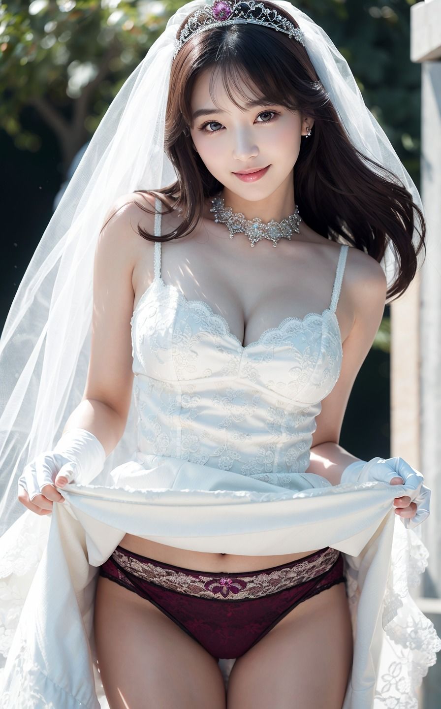 ウェディングドレス姿の花嫁さん、パンツ見せてくださいのサンプル画像 6