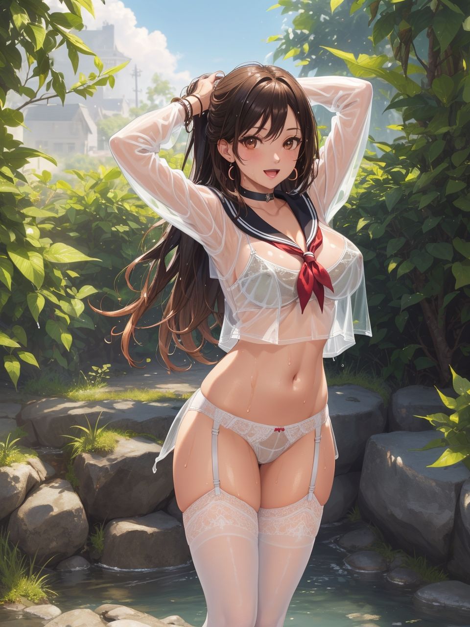 サンプル画像2:シースルーセーラ服美少女〜AIイラスト集〜(くりきんとん) [d_453443]