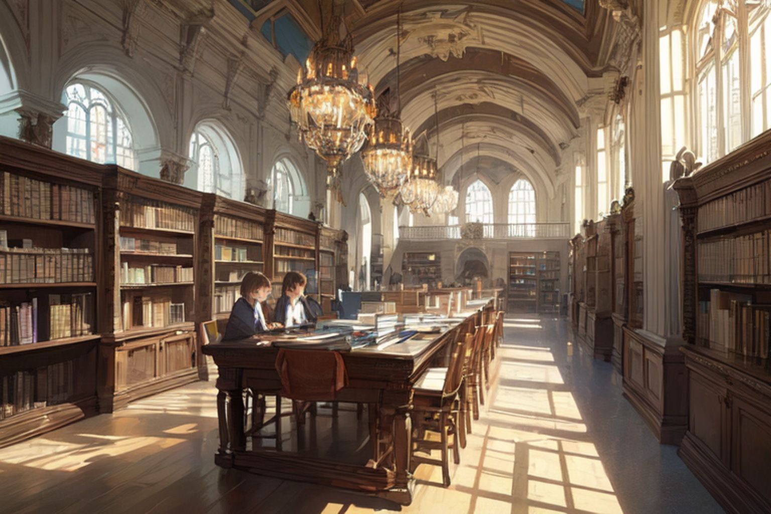 サンプル画像5:魔法学園/プール・図書室 素材(豊川内角) [d_453520]