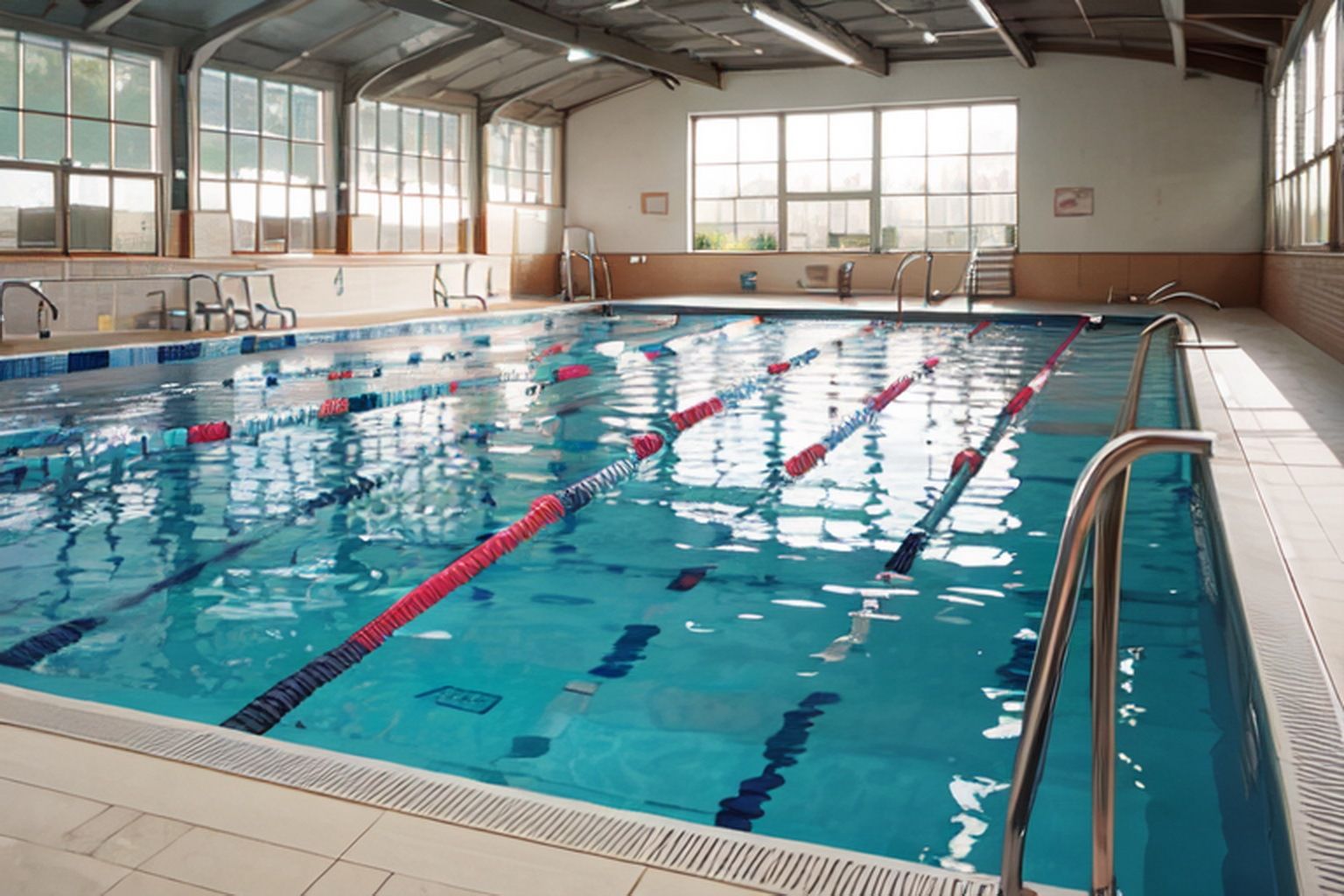 サンプル画像3:現代/プール・体育館・図書室 素材(豊川内角) [d_453526]