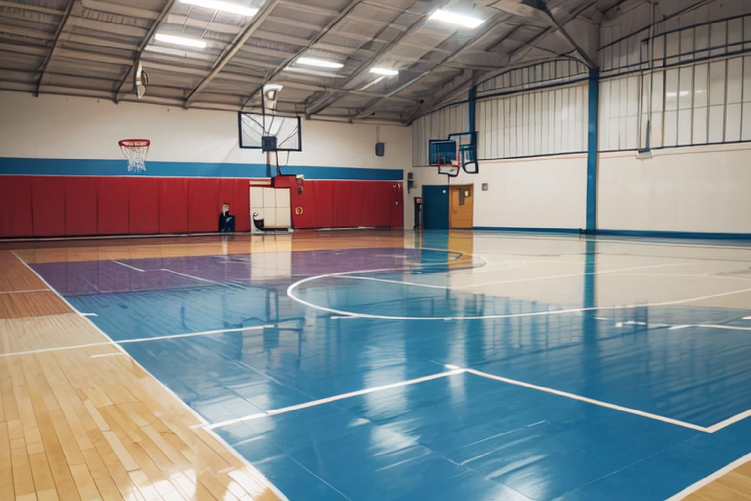 サンプル画像5:現代/プール・体育館・図書室 素材(豊川内角) [d_453526]