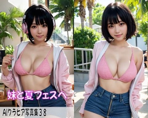 サンプル画像1:AIグラビア写真集38〜妹と夏フェスへ〜(ねも) [d_453528]
