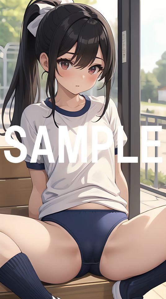 サンプル画像1:パンツ見せ娘！ 貧乳体操着(練乳まみれ) [d_453772]