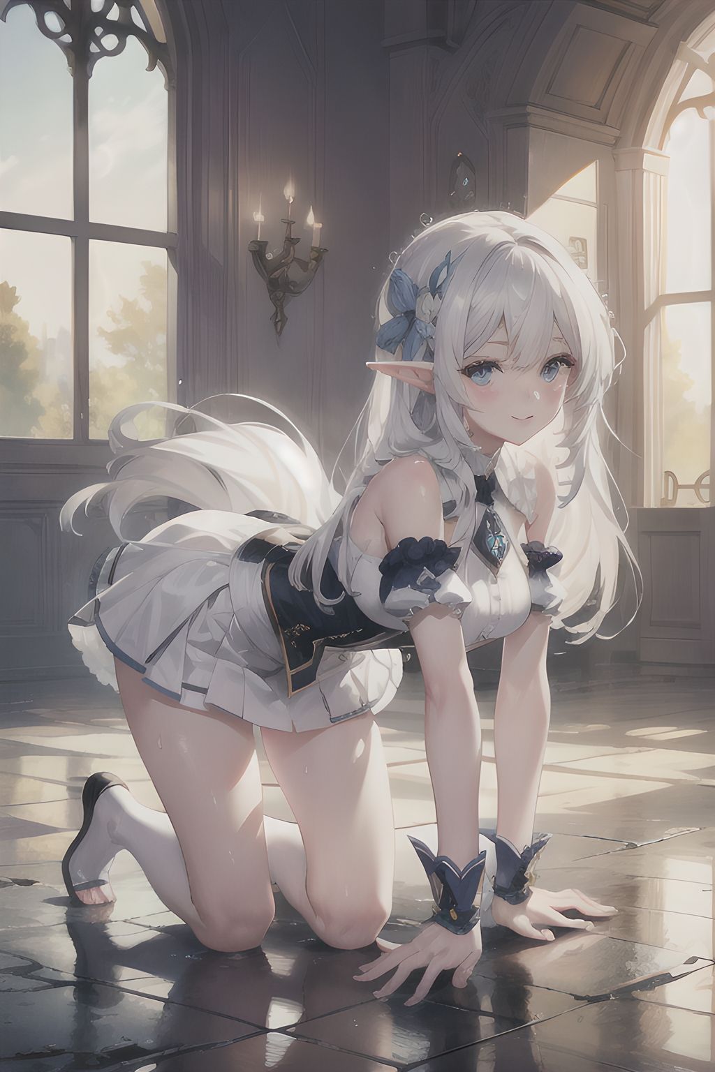 サンプル画像1:可愛いエルフちゃんのイラスト集(AIイラストファクトリー) [d_453826]