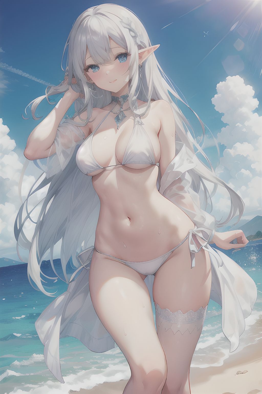 サンプル画像2:可愛いエルフちゃんのイラスト集(AIイラストファクトリー) [d_453826]