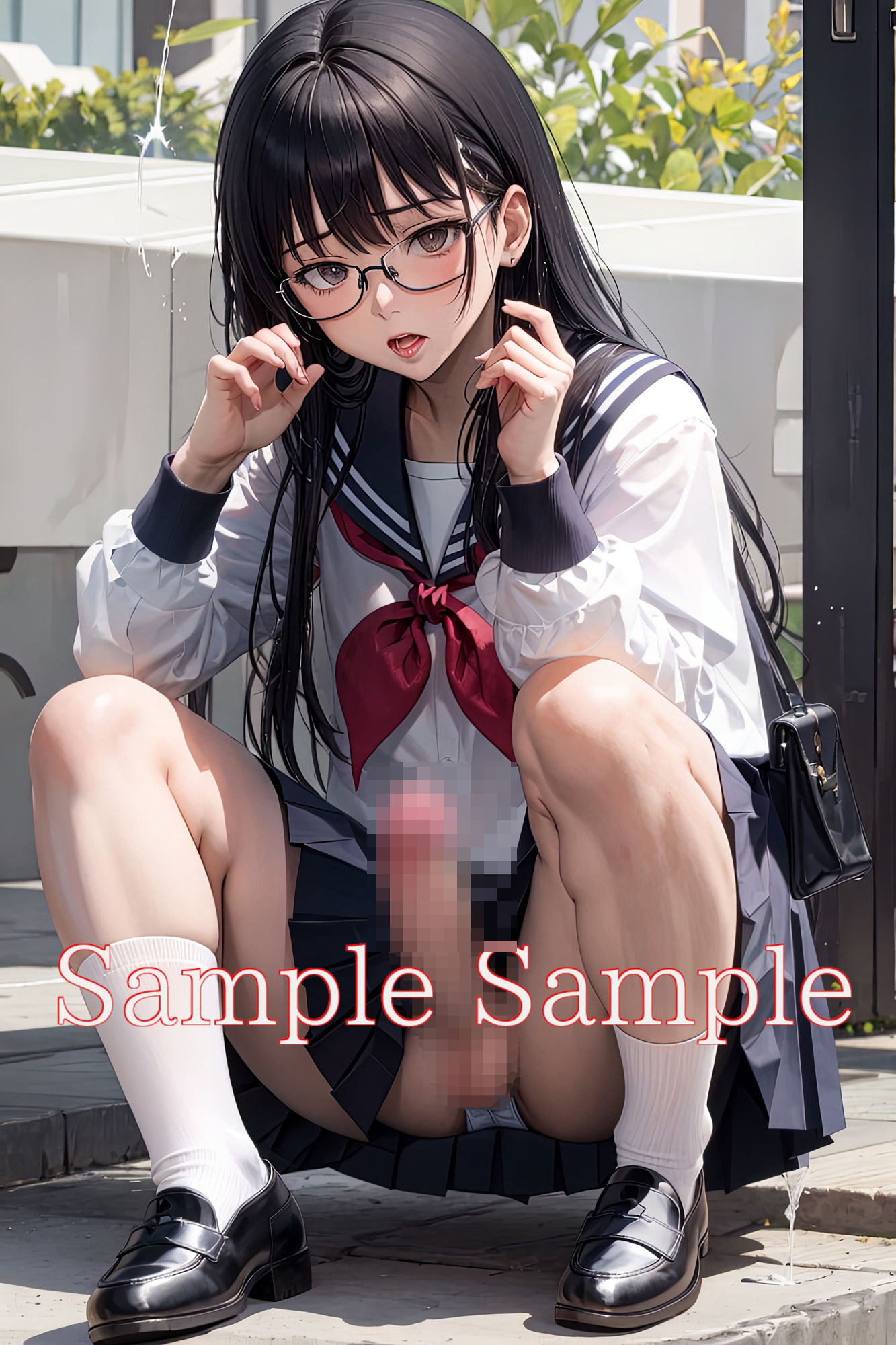 サンプル画像1:ふたなりパンチラノーパン制服少女(味噌ごぼう) [d_453846]