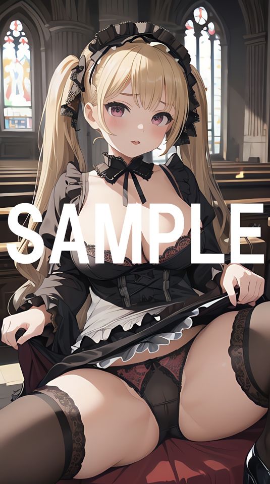 サンプル画像2:パンツ見せ娘！ ゴスロリ(練乳まみれ) [d_453972]