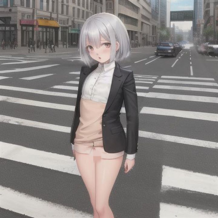 サンプル画像1:銀髪ショートレイヤーちゃんのどこでも露出！！(まんまんちん) [d_454091]