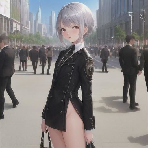 サンプル画像5:銀髪ショートレイヤーちゃんのどこでも露出！！(まんまんちん) [d_454091]