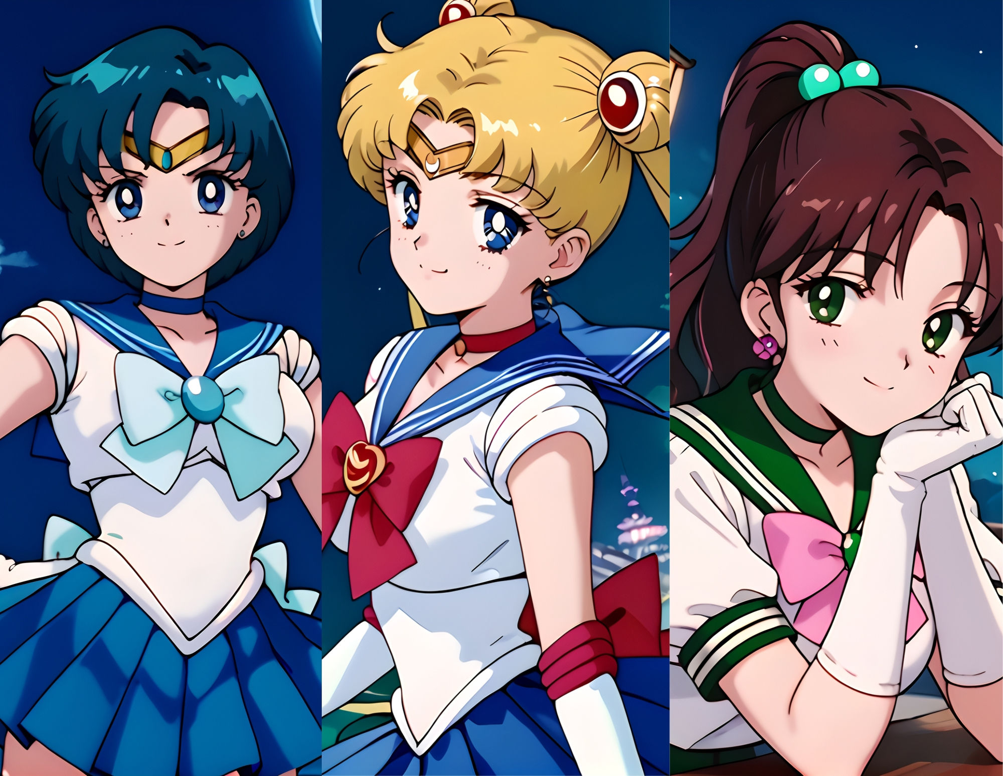 サンプル画像1:セーラー戦士 コスプレ 亜美・うさぎ・まこと(テケテケ) [d_454142]