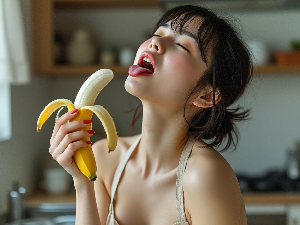 サンプル画像2:バナナと欲求不満の主婦(もう限界) [d_454454]
