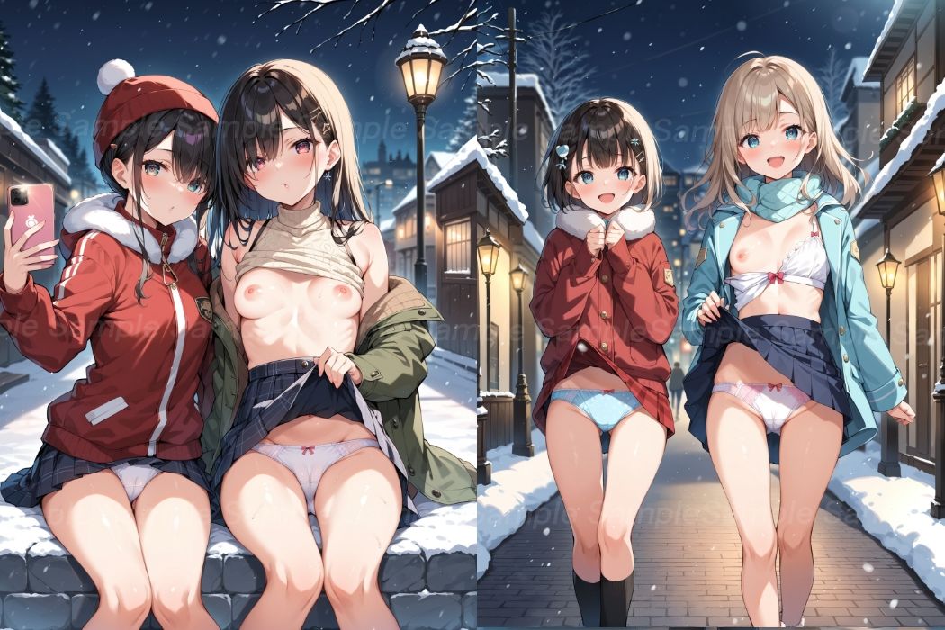 サンプル画像5:真冬に極上美少女達がおっぱいとパンツを見せてくれた！！！！！！！！！！(ムチムチプリン) [d_454498]