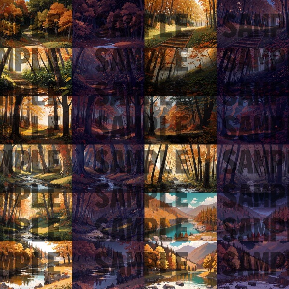 サンプル画像3:【背景イラスト】山森川背景パック348枚【TRPG背景素材/CoC】【昼夜差分/季節差分】(TRPG素材商店なな) [d_454606]