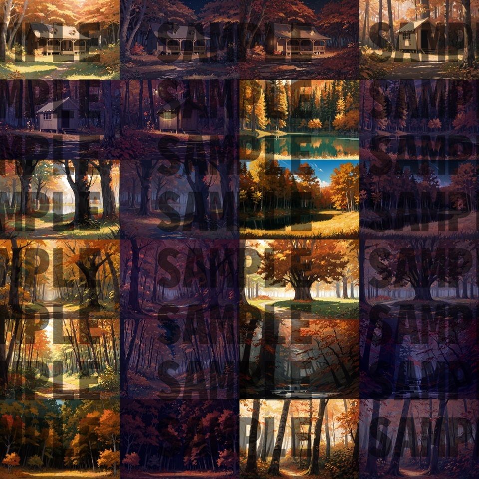 サンプル画像4:【背景イラスト】山森川背景パック348枚【TRPG背景素材/CoC】【昼夜差分/季節差分】(TRPG素材商店なな) [d_454606]