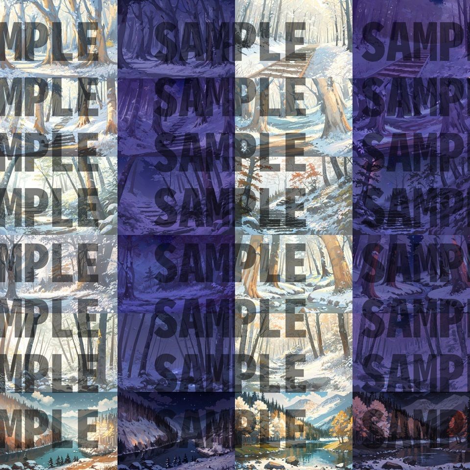 サンプル画像5:【背景イラスト】山森川背景パック348枚【TRPG背景素材/CoC】【昼夜差分/季節差分】(TRPG素材商店なな) [d_454606]