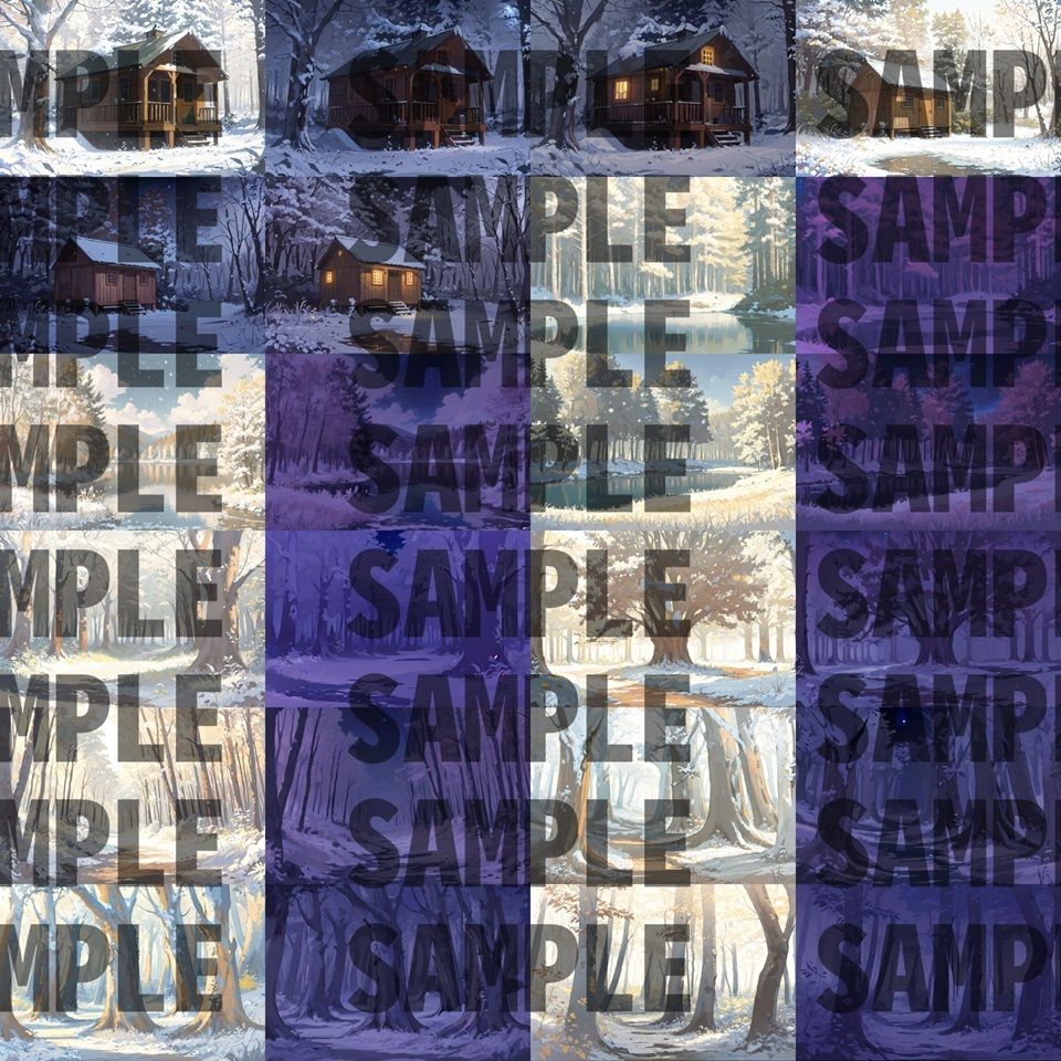 サンプル画像6:【背景イラスト】山森川背景パック348枚【TRPG背景素材/CoC】【昼夜差分/季節差分】(TRPG素材商店なな) [d_454606]