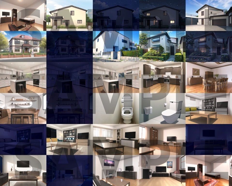 サンプル画像1:【背景イラスト】家の中1風景178枚【TRPG背景素材/CoC】【昼夜差分】(TRPG素材商店なな) [d_454613]