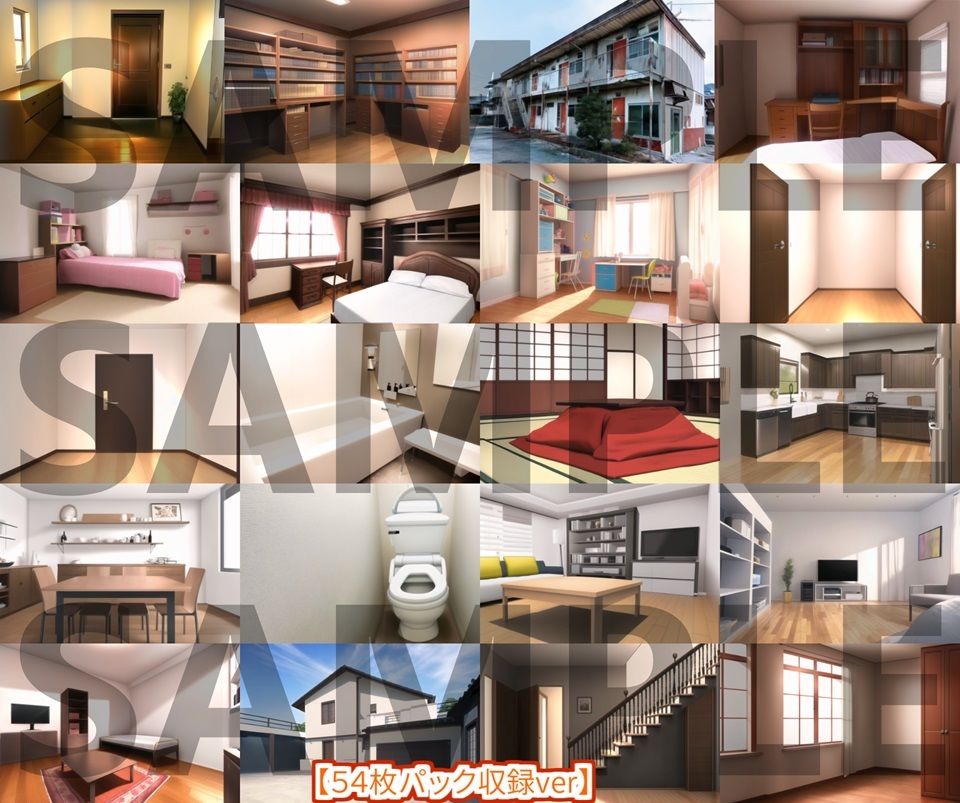 サンプル画像2:【背景イラスト】家の中1風景178枚【TRPG背景素材/CoC】【昼夜差分】(TRPG素材商店なな) [d_454613]