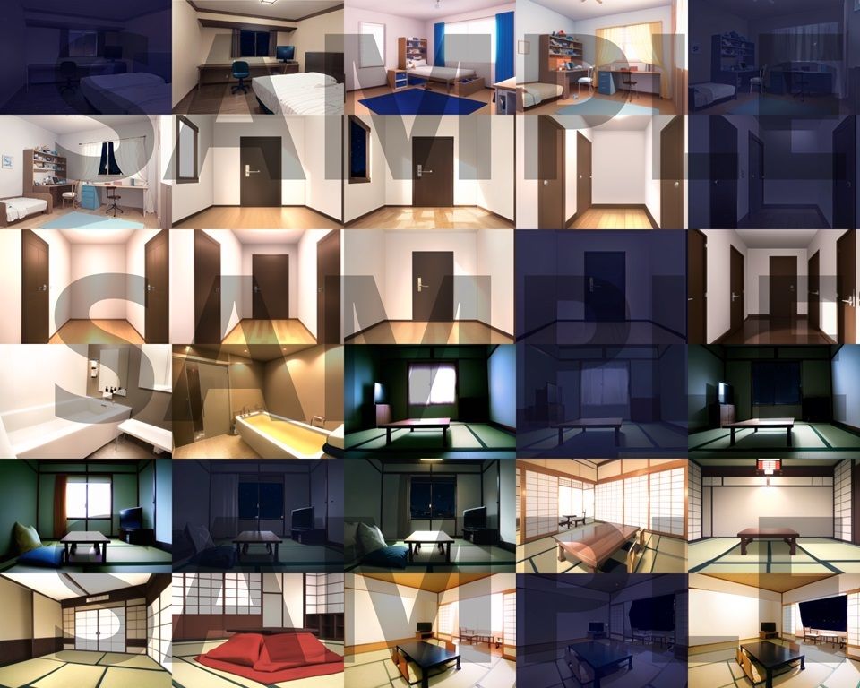 サンプル画像3:【背景イラスト】家の中1風景178枚【TRPG背景素材/CoC】【昼夜差分】(TRPG素材商店なな) [d_454613]