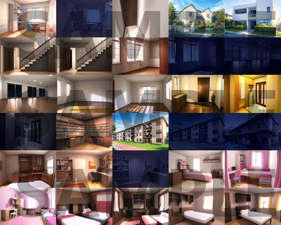 サンプル画像4:【背景イラスト】家の中1風景178枚【TRPG背景素材/CoC】【昼夜差分】(TRPG素材商店なな) [d_454613]