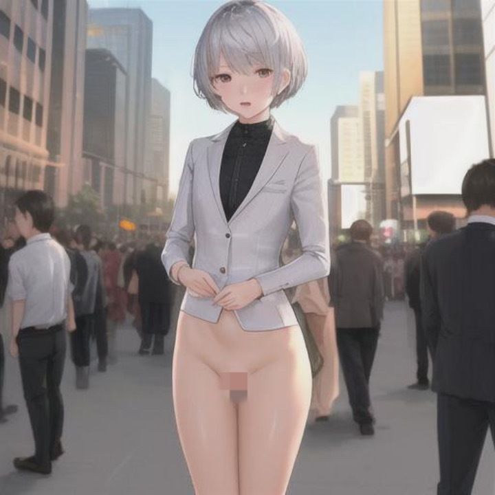 銀髪ショートちゃんのどこでも露出!!の画像4