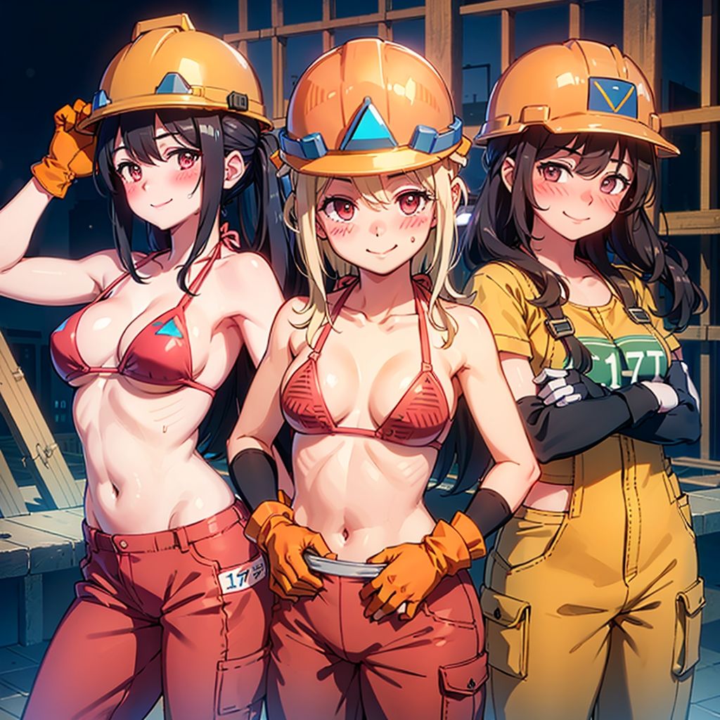 サンプル画像1:現場女子はビキニです「人手不足なもので…」(美) [d_454721]