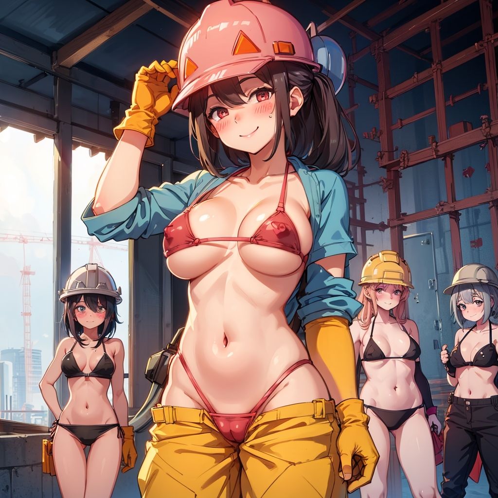 サンプル画像5:現場女子はビキニです「人手不足なもので…」(美) [d_454721]