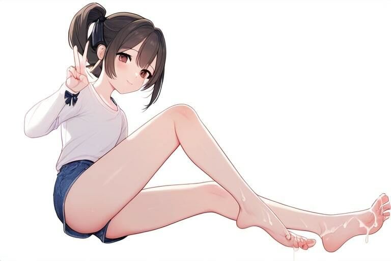 サンプル画像1:ホットパンツの足コキ彼女〜ちょっぴりSな後輩〜(晴耕雨読) [d_454809]