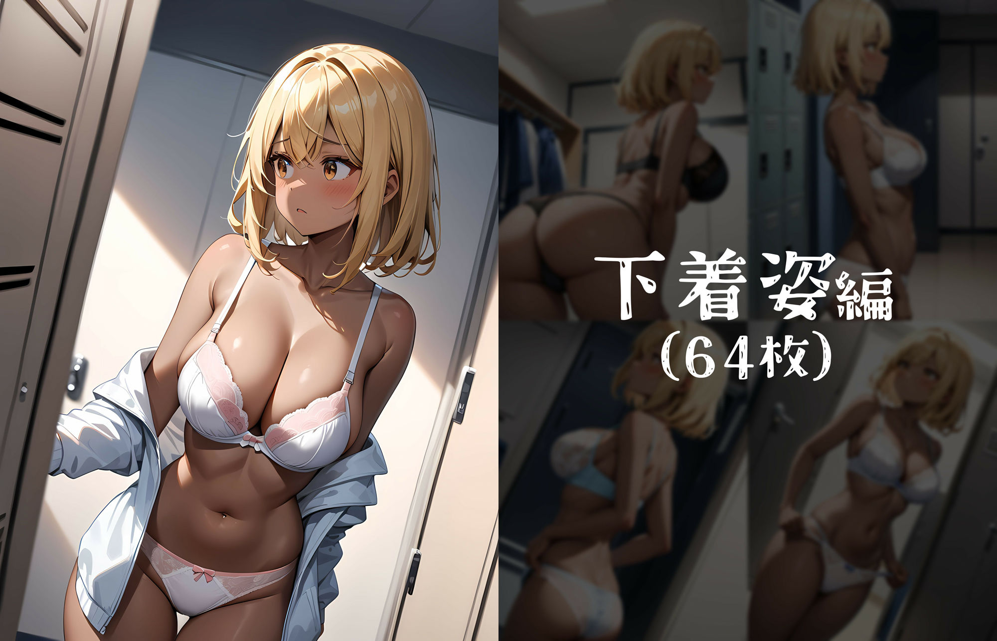 サンプル画像5:オタクの自分に優しく接してくれるクラスで一番可愛いギャルの生着替え、ブラチラ、パンチラシーンを覗き見し放題。盗撮＆下着フェチ 美麗CG 288枚(虹色パレット) [d_454816]