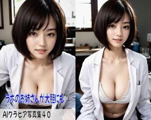 サンプル画像1:AIグラビア写真集40〜ラボのお姉さんが大胆にも・・・〜(ねも) [d_454890]