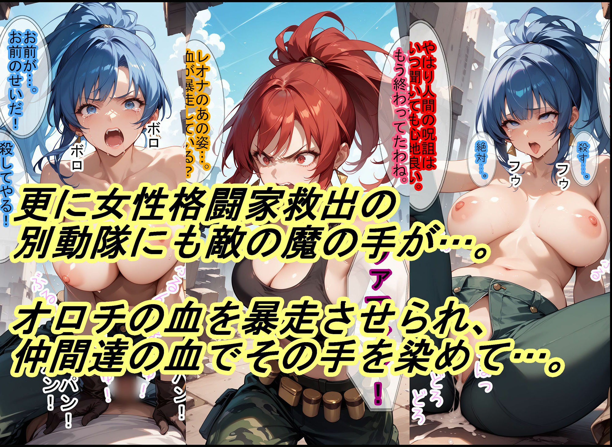 サンプル画像5:【敗北シリーズ】女性格闘チームが、オロチの罠に敗北！2(魔術師プロトン2D) [d_454909]