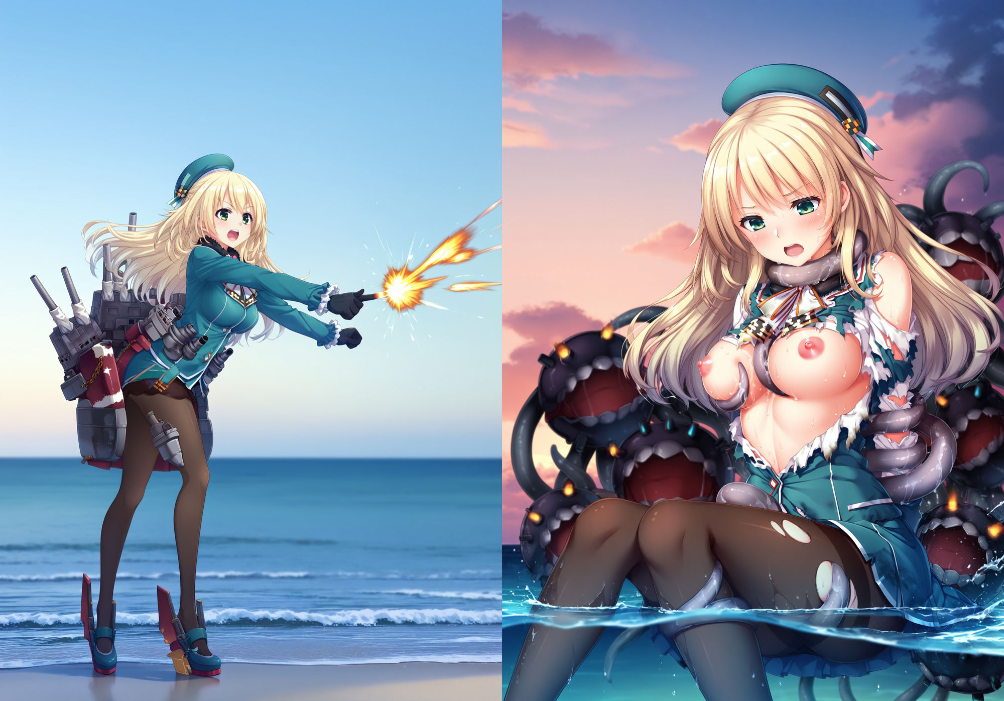 サンプル画像1:敗これ 深海忌雷の餌食になった艦〇たち(絵心あいのAI生成アトリエ) [d_455195]