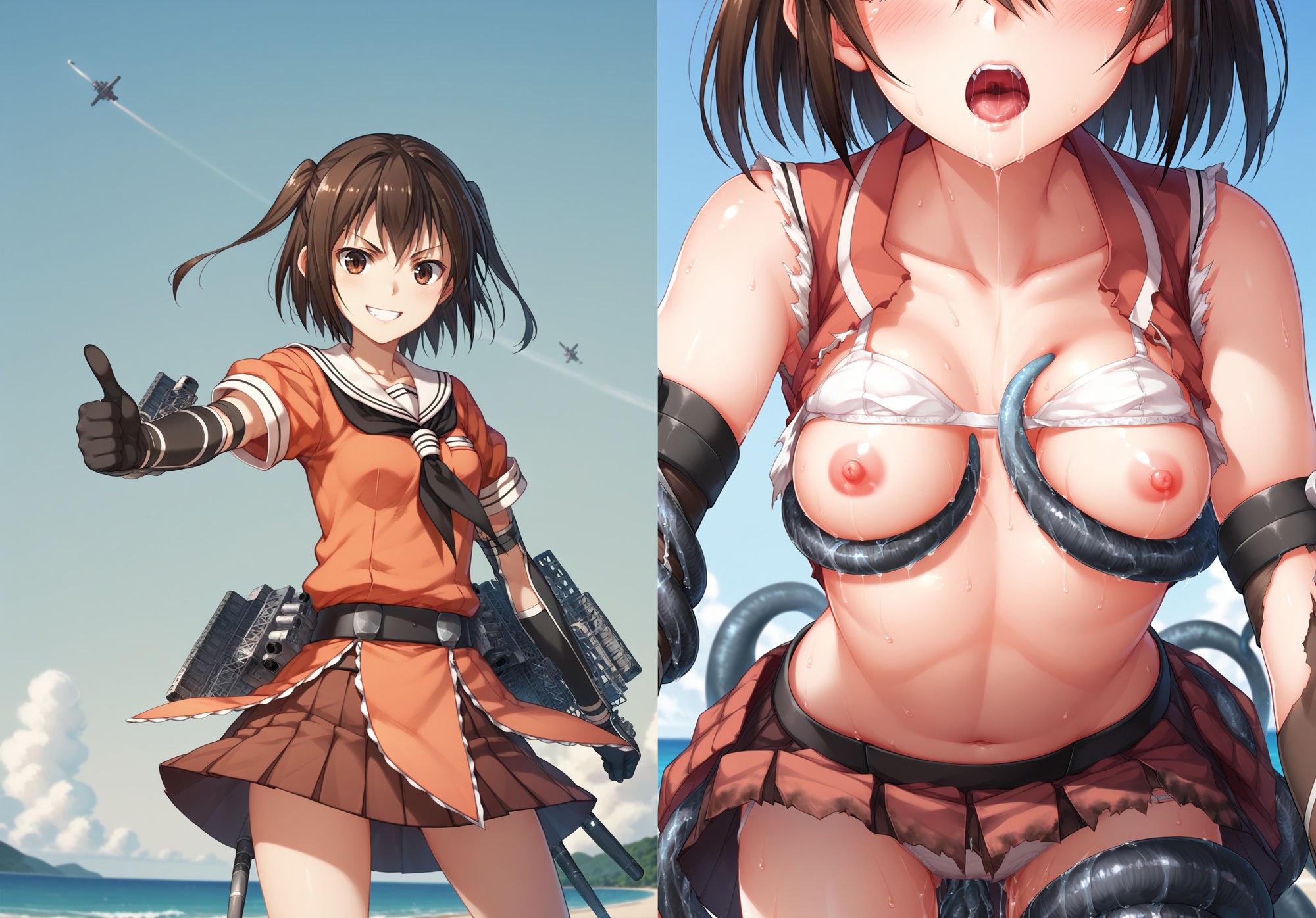 サンプル画像3:敗これ 深海忌雷の餌食になった艦〇たち(絵心あいのAI生成アトリエ) [d_455195]