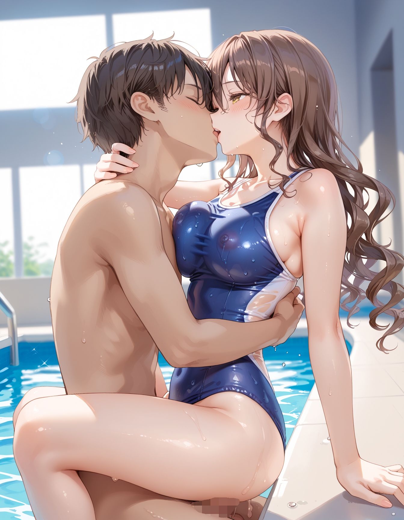 サンプル画像5:各クラスの1軍女子が、スク水や競泳水着でデカチンの先輩や彼氏にバチボコに中出しされてメス堕ちしちゃった件w 2(ぐらびあるび〜すと) [d_455523]