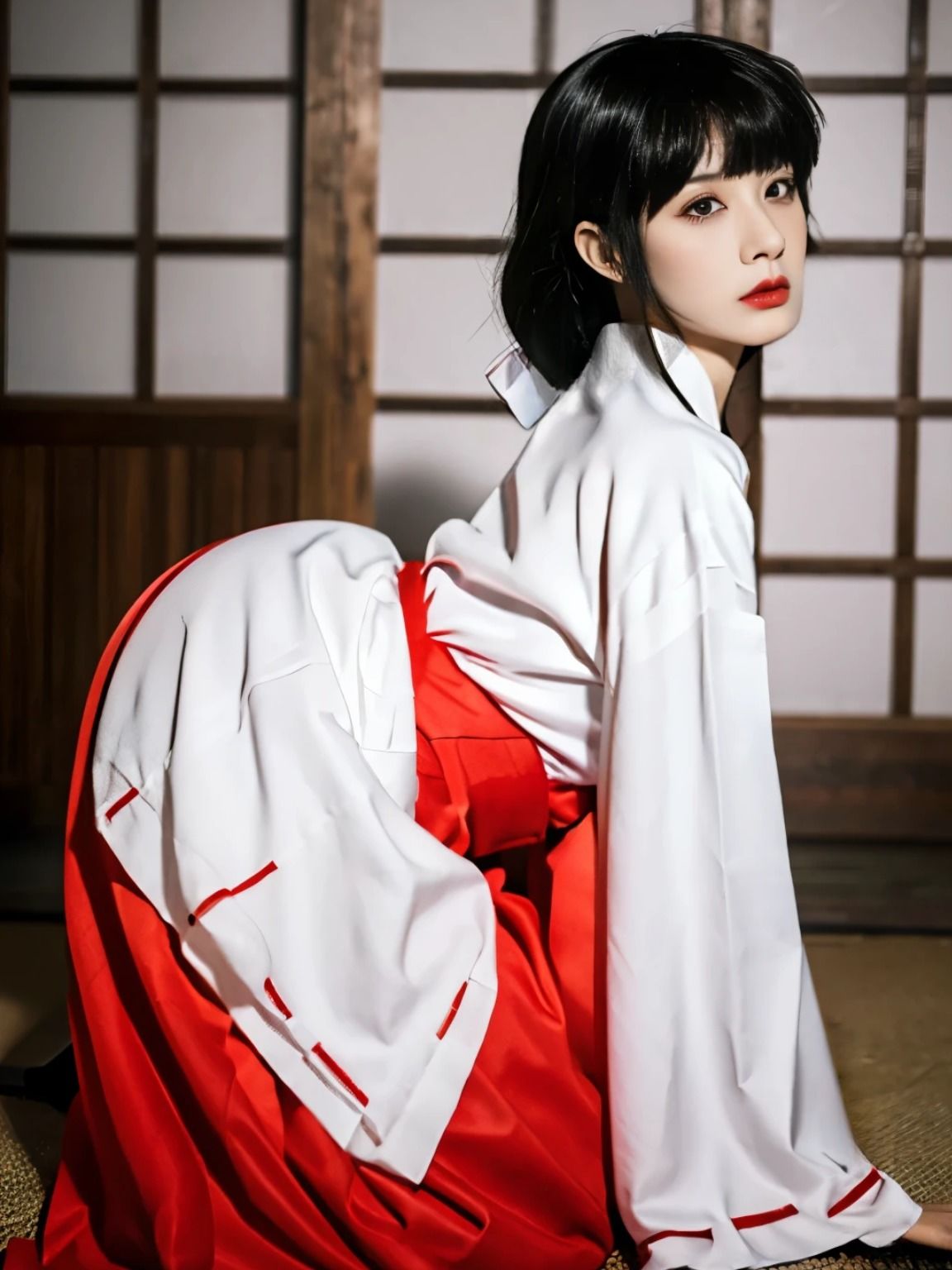 サンプル画像1:犬〇叉 巫女・〇梗 AI画像集(AI Life) [d_455600]