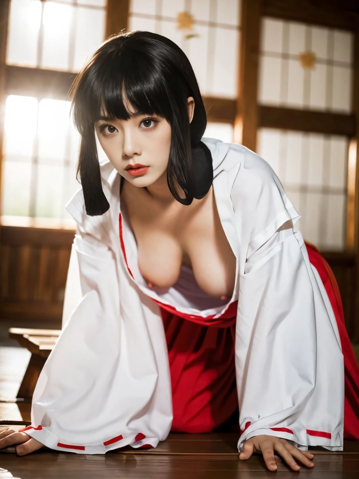 サンプル画像6:犬〇叉 巫女・〇梗 AI画像集(AI Life) [d_455600]