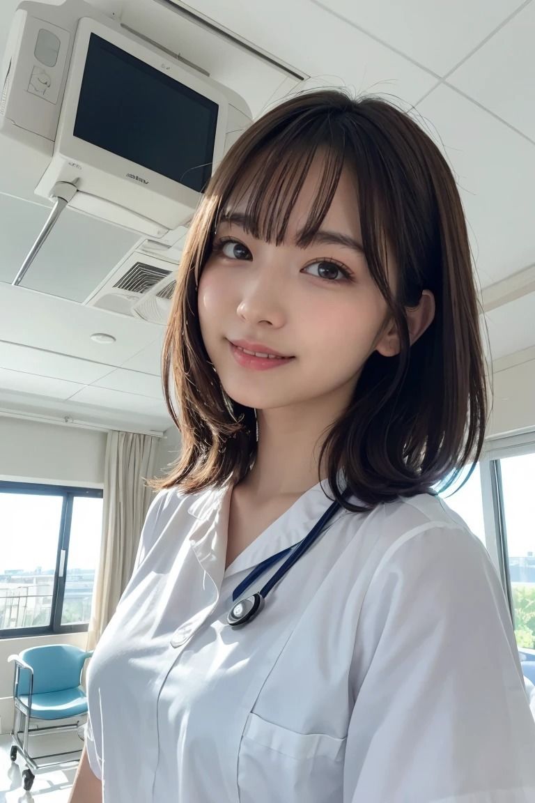 サンプル画像2:純白の誘惑、優しきナースが魅せる秘めた一面(AI美女ギャラリー) [d_455739]