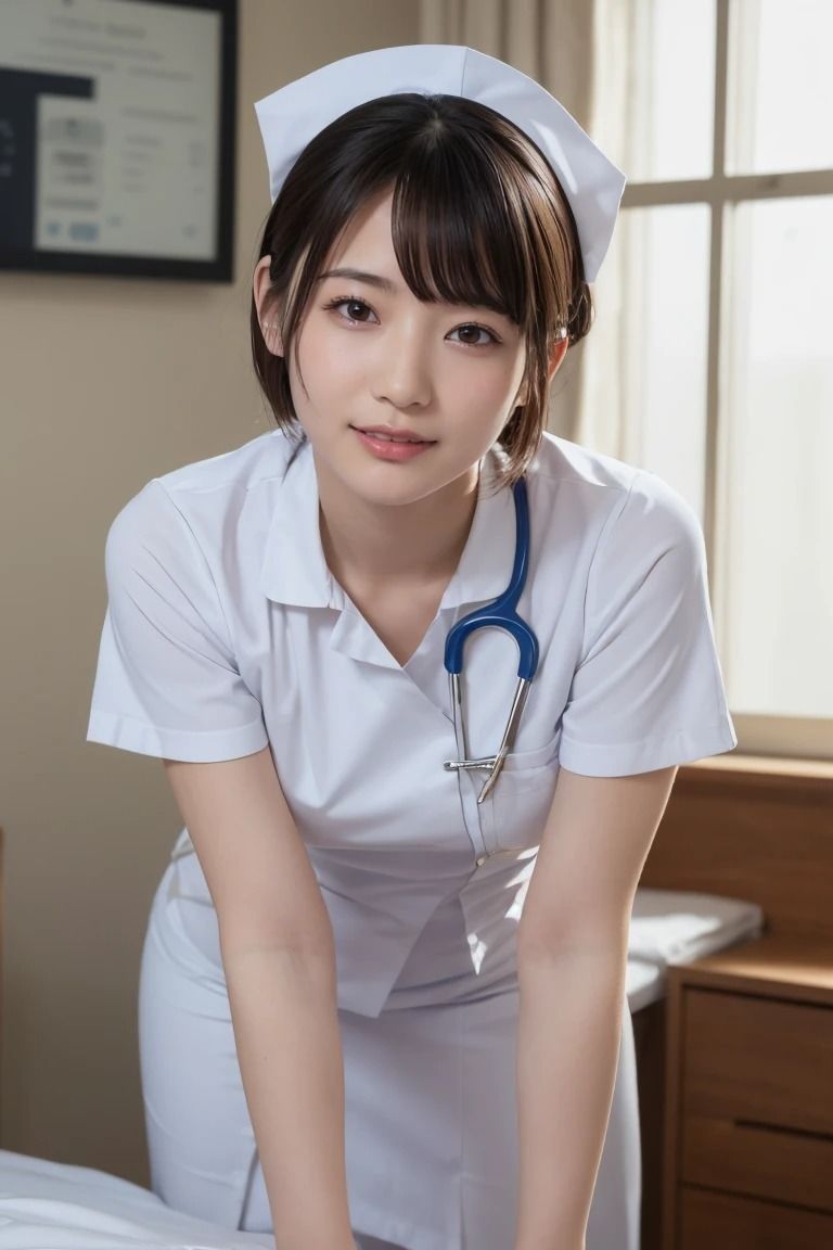 サンプル画像3:純白の誘惑、優しきナースが魅せる秘めた一面(AI美女ギャラリー) [d_455739]