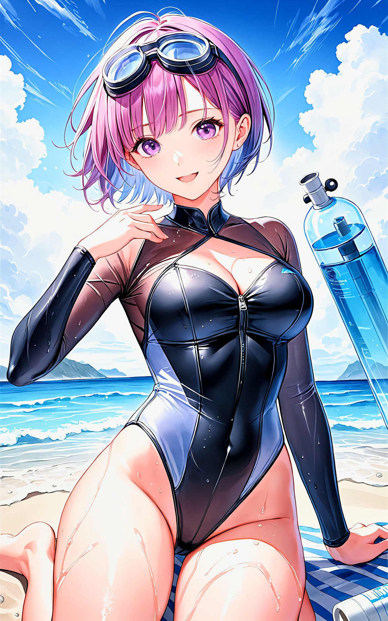 サンプル画像1:エチエチダイビング部 ウェットスーツがエチエチすぎて深海までダイビング！ vol.2(BETA) [d_455809]