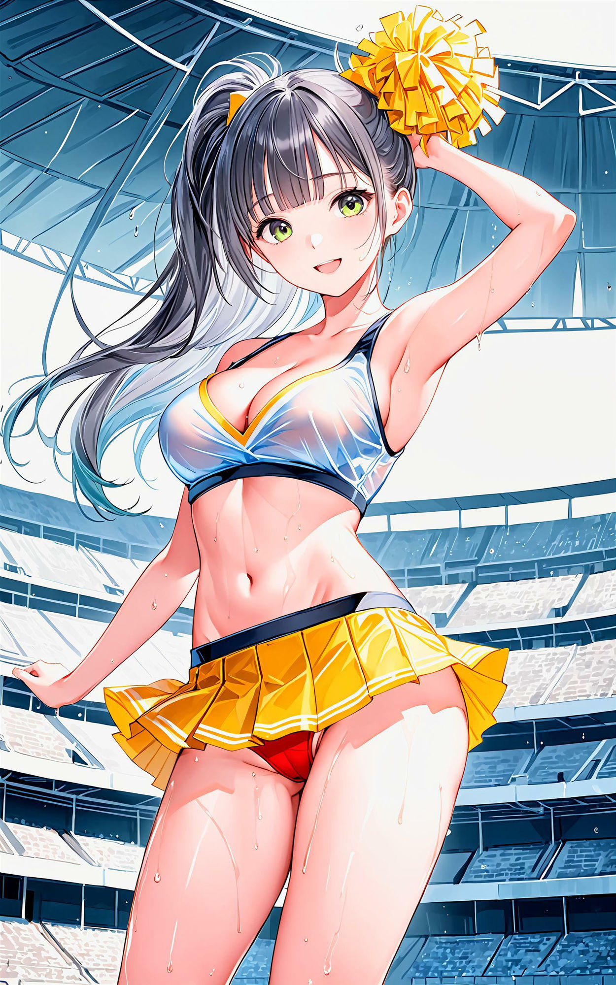 サンプル画像3:エチエチチアガール部 汗だくチアのフレフレで試合に集中できない件 vol.2(BETA) [d_455811]