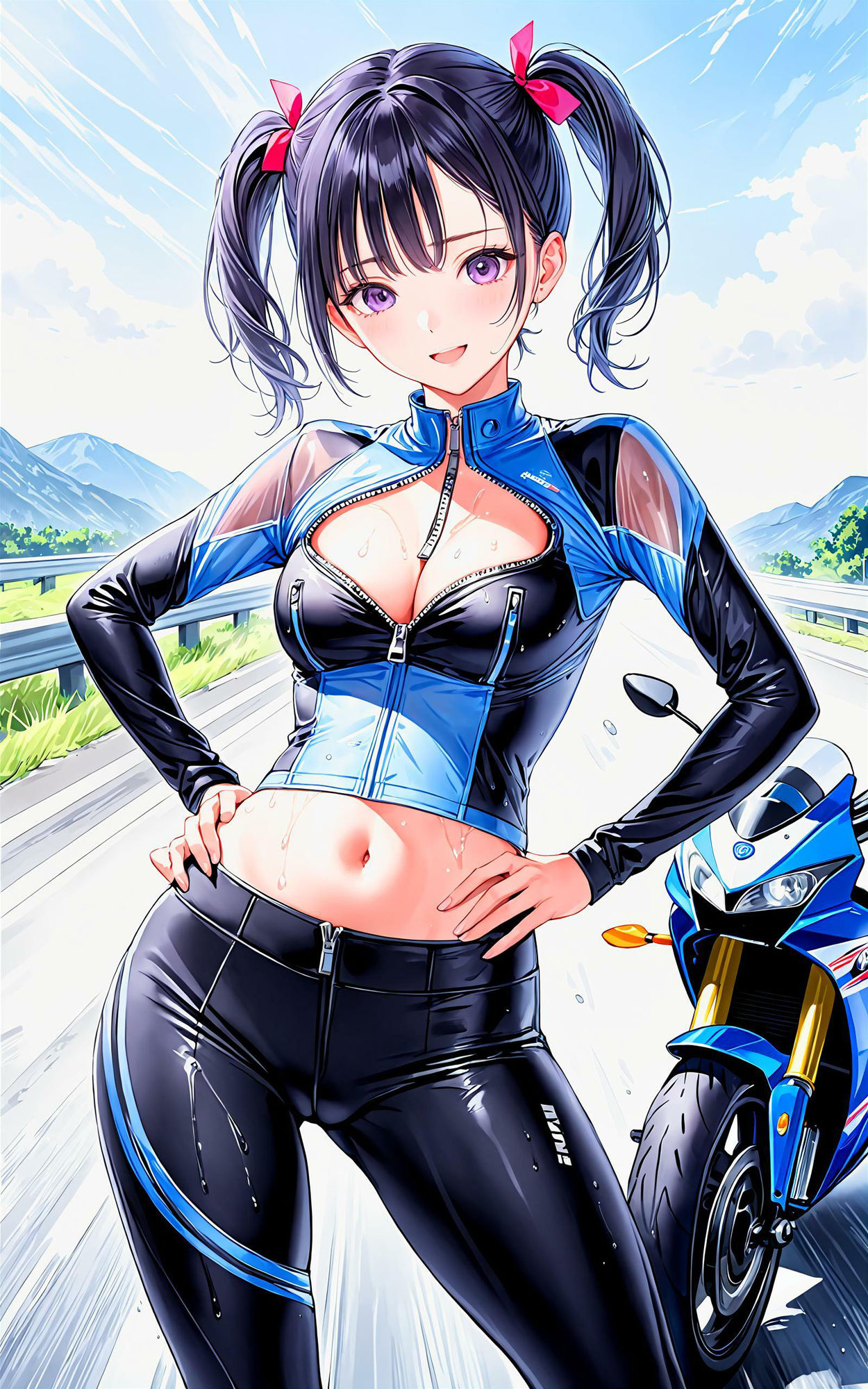 サンプル画像2:エチエチツーリング部 バイクウェアがエロすぎる女神と禁断の峠攻め！ vol.2(BETA) [d_455813]