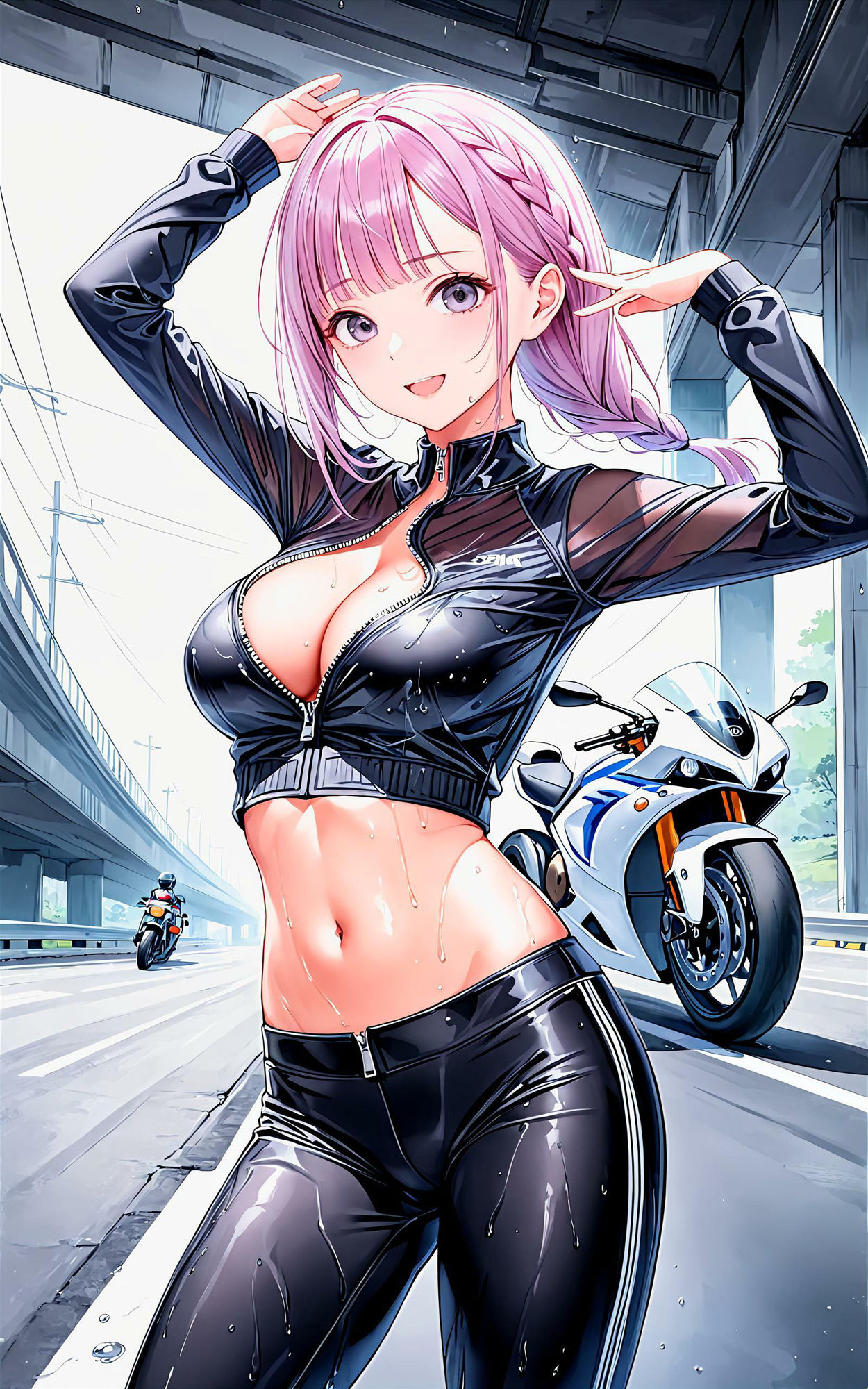 サンプル画像5:エチエチツーリング部 バイクウェアがエロすぎる女神と禁断の峠攻め！ vol.2(BETA) [d_455813]