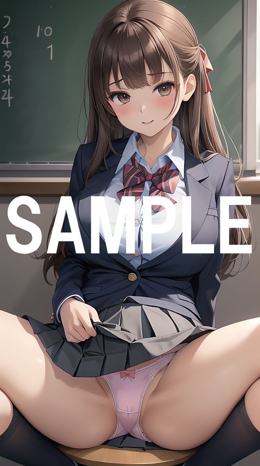 サンプル画像2:パンツ見せ娘！ ブレザー(練乳まみれ) [d_455822]