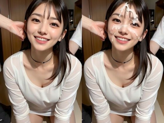 サンプル画像3:優しい笑顔の下町カフェ店員美女が常連客にご奉仕顔射(白夜倶楽部) [d_455883]