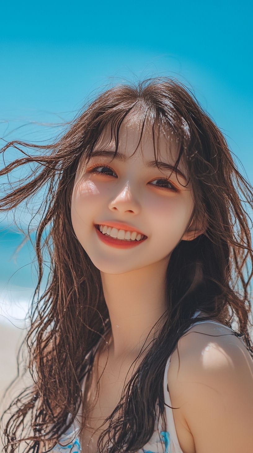 サンプル画像1:【水着】可愛いAI彼女シリーズ vol.001(AI Artist JP) [d_455938]