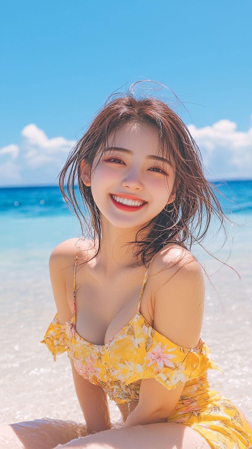 サンプル画像3:【水着】可愛いAI彼女シリーズ vol.001(AI Artist JP) [d_455938]