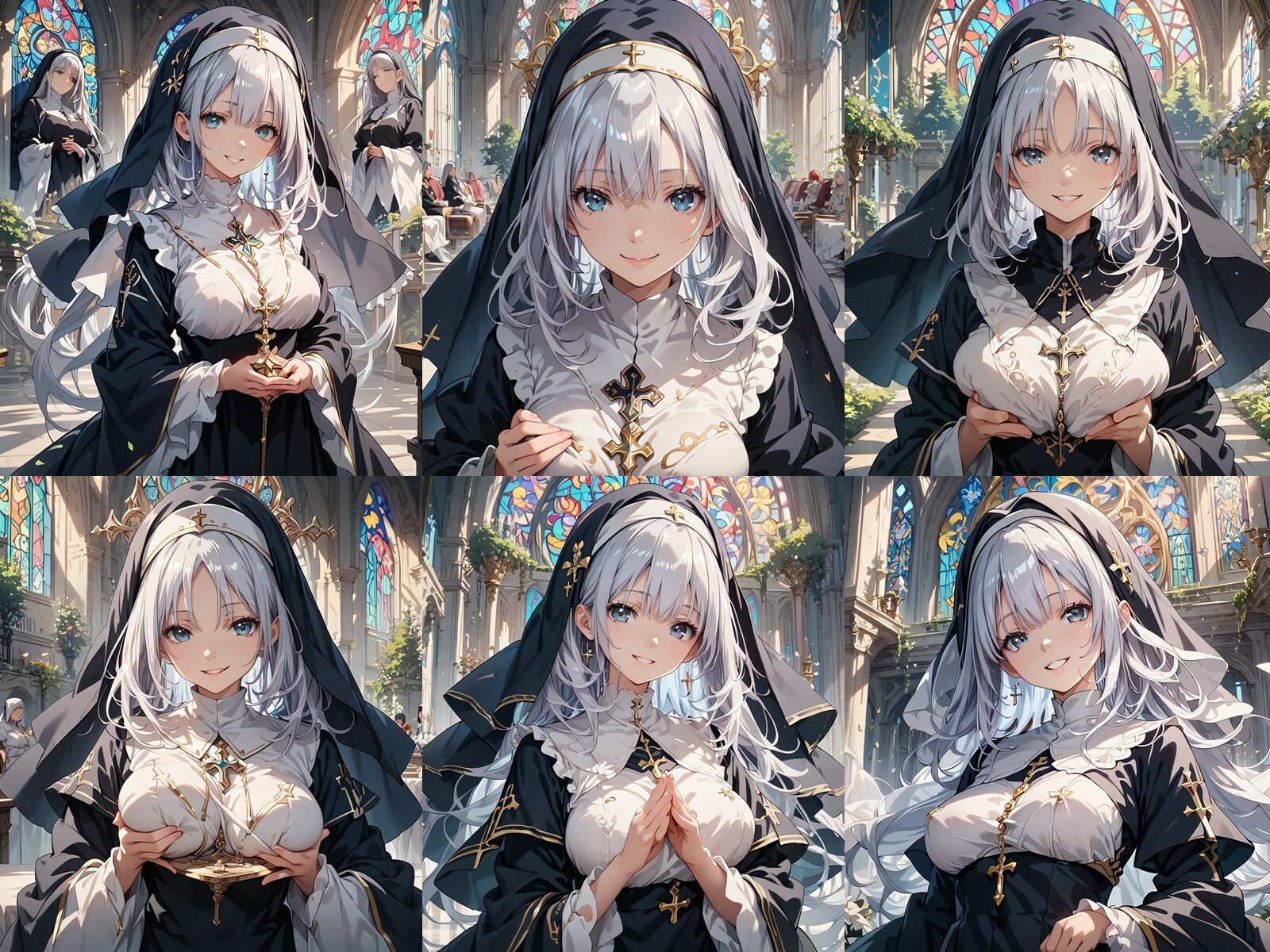 サンプル画像1:銀髪シスターが中出しセックスでビッチになりアヘ顔をキメた件(ビッチ化計画) [d_456193]