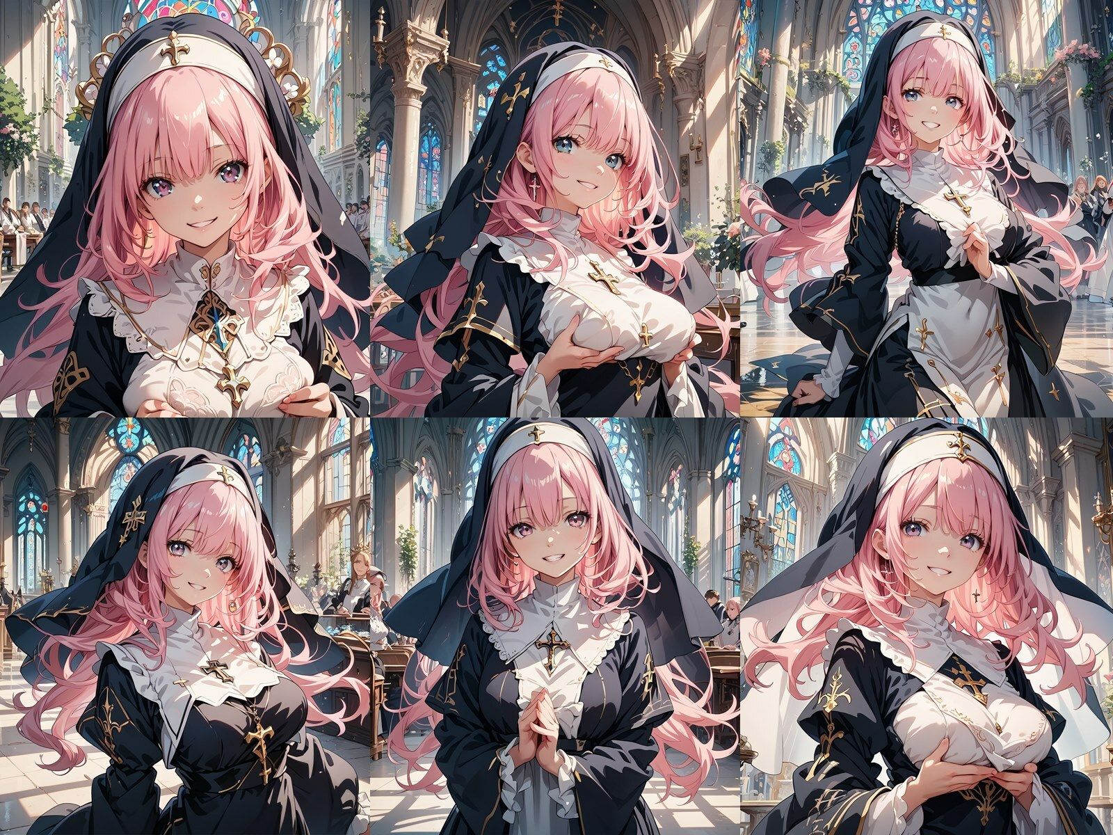 サンプル画像1:ピンク髪シスターが中出しセックスでビッチになりアヘ顔をキメた件(ビッチ化計画) [d_456199]