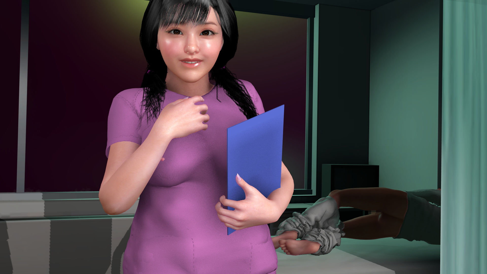 サンプル画像2:★ひな★憧れの看護師さんにオナニーがばれたその瞬間、時間が停止？大きなチ〇ポにたまらず口に咥える爆乳ぽっちゃり痴女(秘密らぶ) [d_456273]