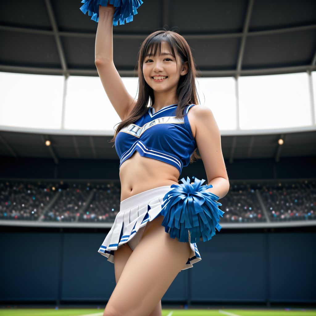 サンプル画像2:生パンツのチアガールたち(AI美エロ) [d_456362]